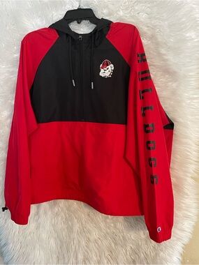 Georgia Bulldogs Champion Men’s 1/2 Zip Hooded Windbreaker Jacket. Size 2XL